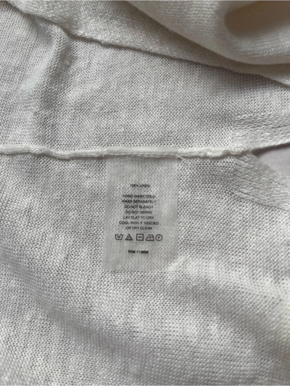 Margaret O'Leary White Open-Front Long Line 100% Linen Cardigan Small